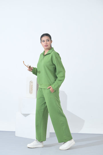 100% Supima Cotton Winter Tide Coord Set (Parrot Green)