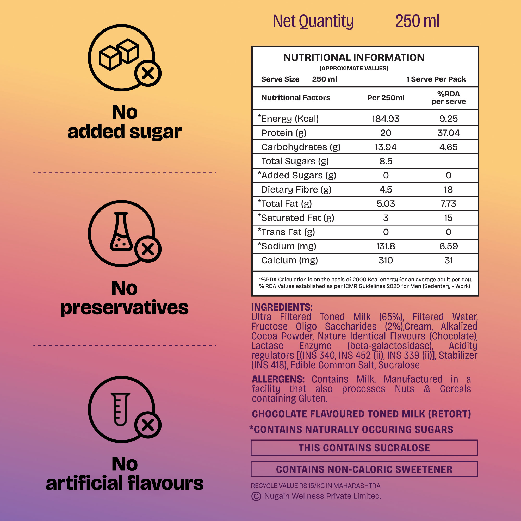 20g Protein Shake - 2 Flavors (Kesar Pista + Chocolate)