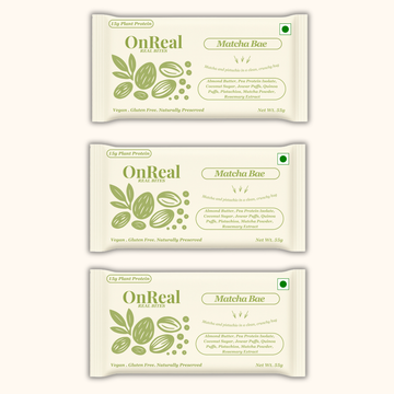 OnReal Matcha Bae Plant Protein Bars | 15g Plant Protein | Almond Butter, Pistachios & Matcha | Vegan