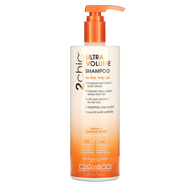 Giovanni Hair Care Products 2chic Shampoo - Ultra-Volume Tangerine and Papaya Butter - 24 fl oz - Gluten Free