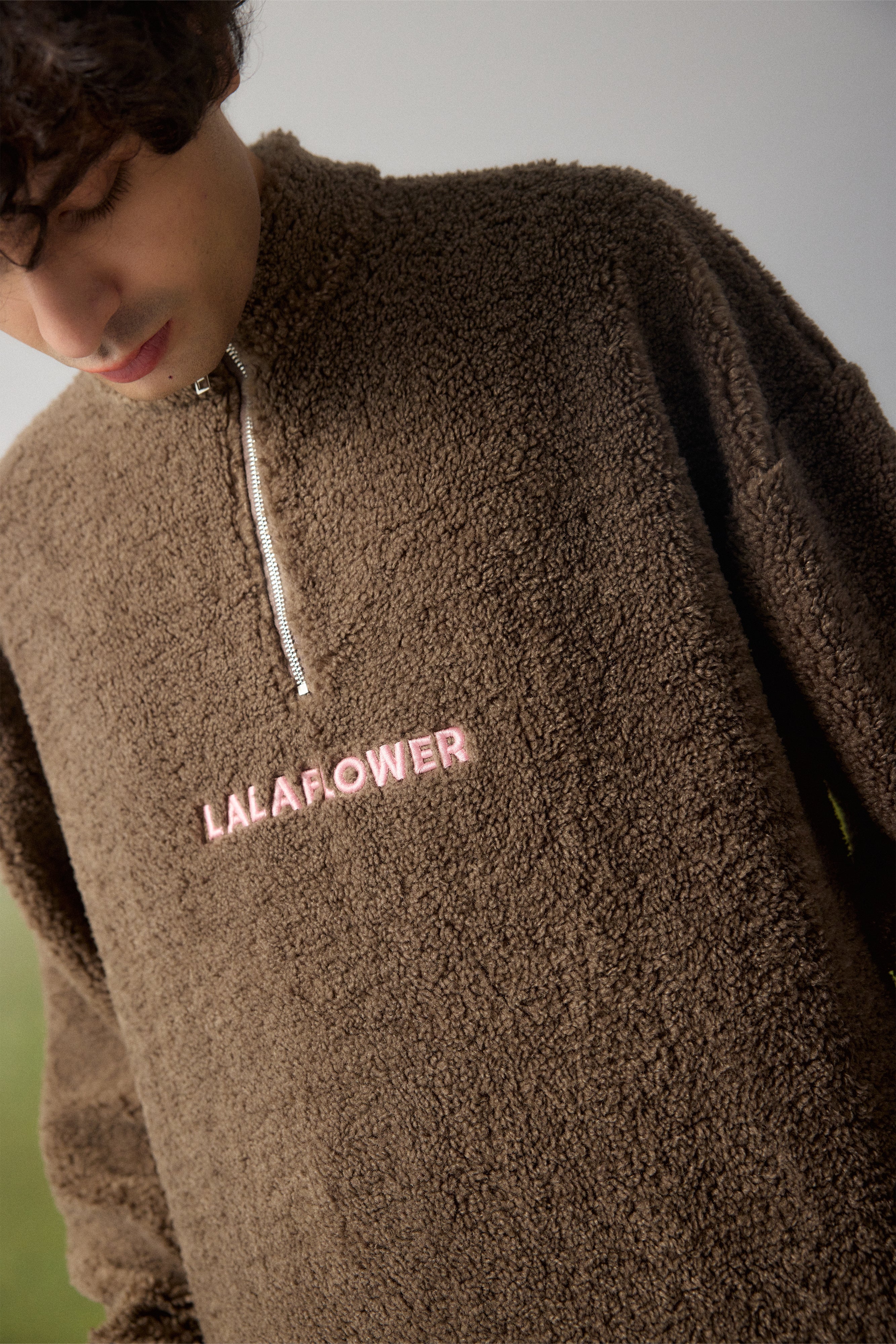 LALAGREEN OVERSIZED SHERPA JUMPER