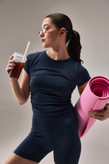 SEAMLESS TSHIRT - NAVY BLUE