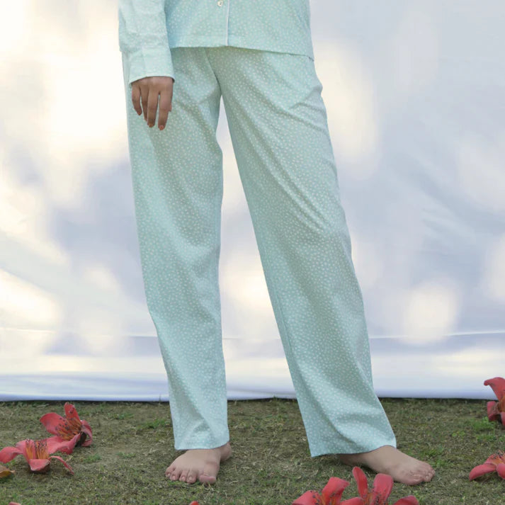 Cosy cocoon PJ  Blue Polka Dot Set