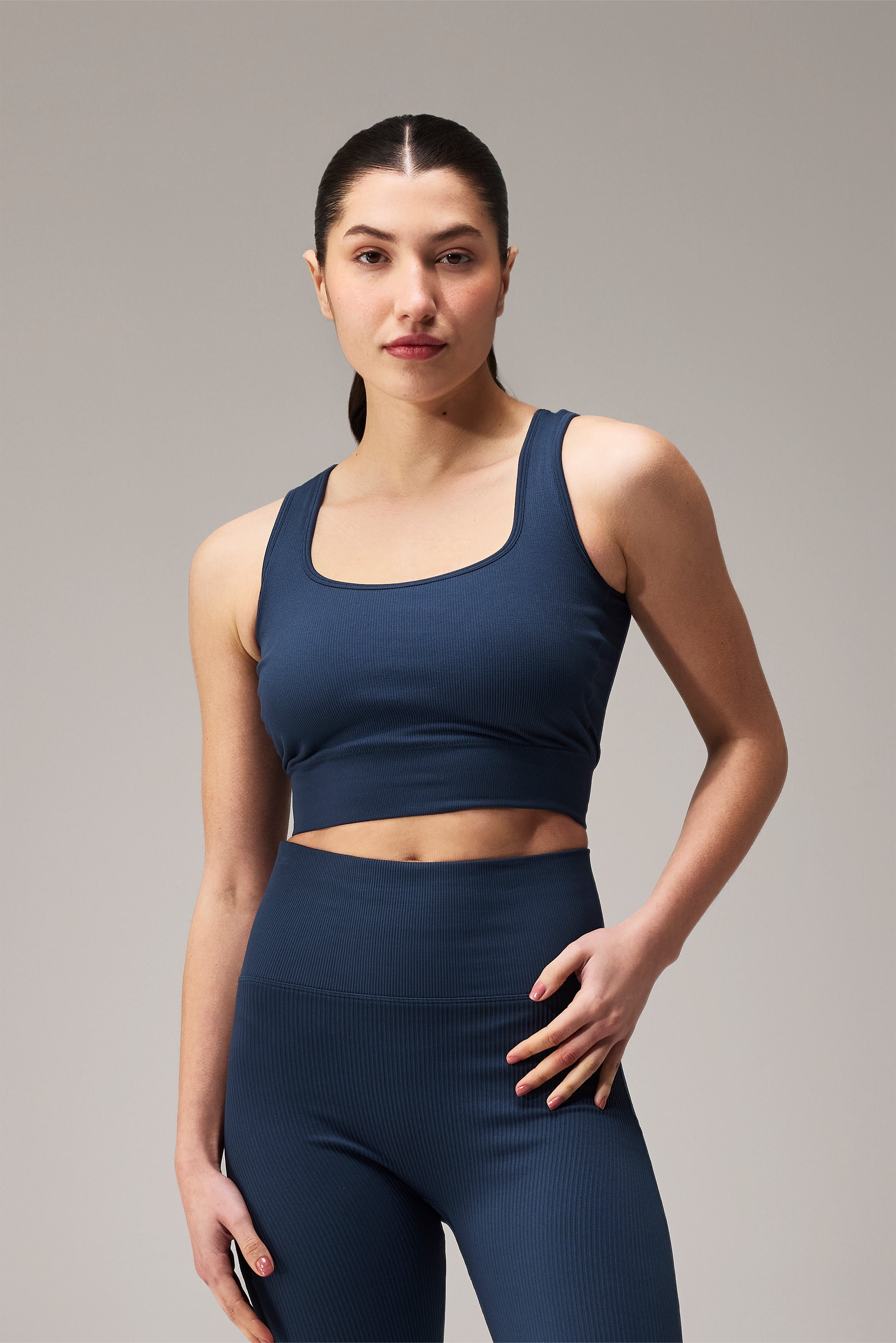 SEAMLESS PADDED BRA - NAVY BLUE