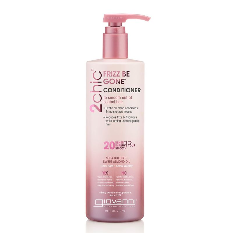 Giovanni 2chic Frizz Be Gone Shea Butter & Sweet Almond Oil Conditioner, Value Size, 24 Ounce