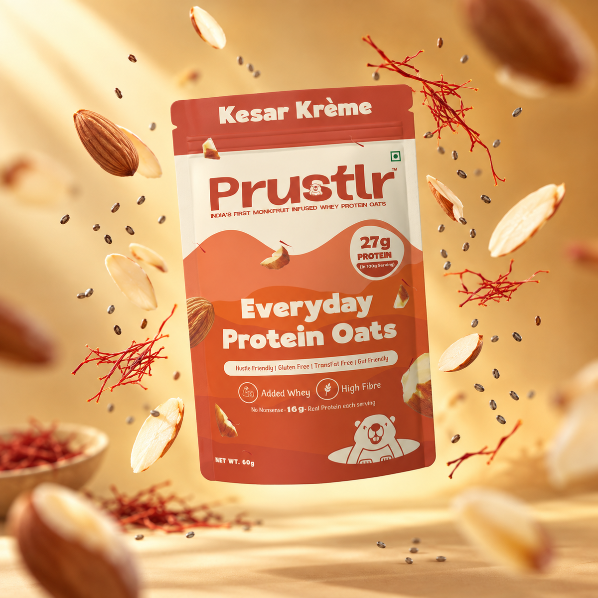 Everyday Protein Oats | Kesar Krème | Pack of 5 x 60g