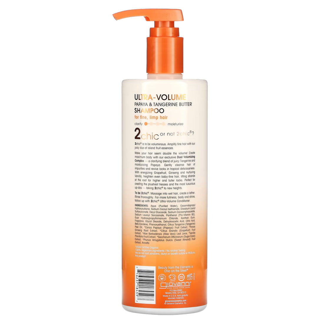 Giovanni Hair Care Products 2chic Shampoo - Ultra-Volume Tangerine and Papaya Butter - 24 fl oz - Gluten Free