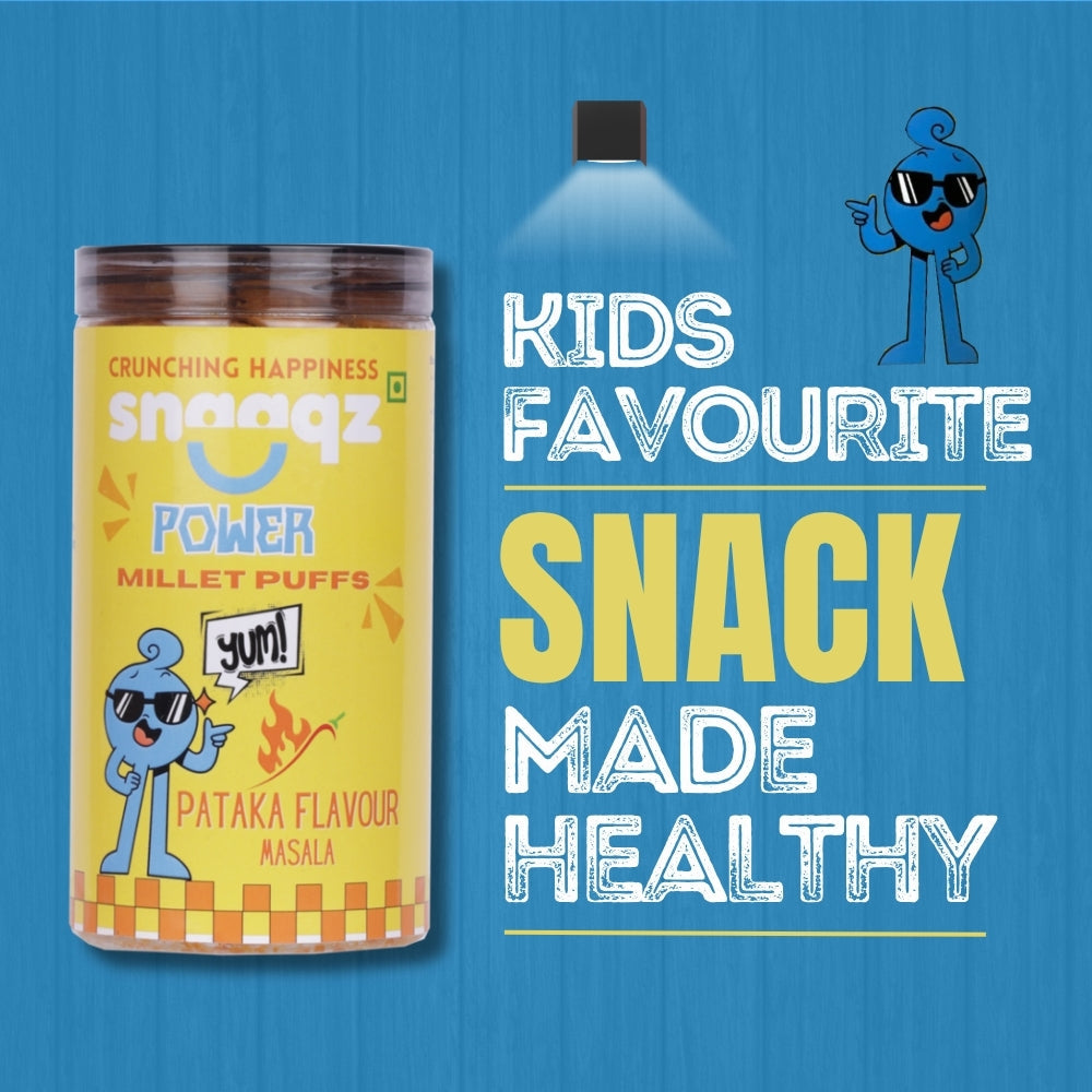 Buy SNAAQZ Millet Puffs 120g Online – Spicy Masala Healthy Snack Pack