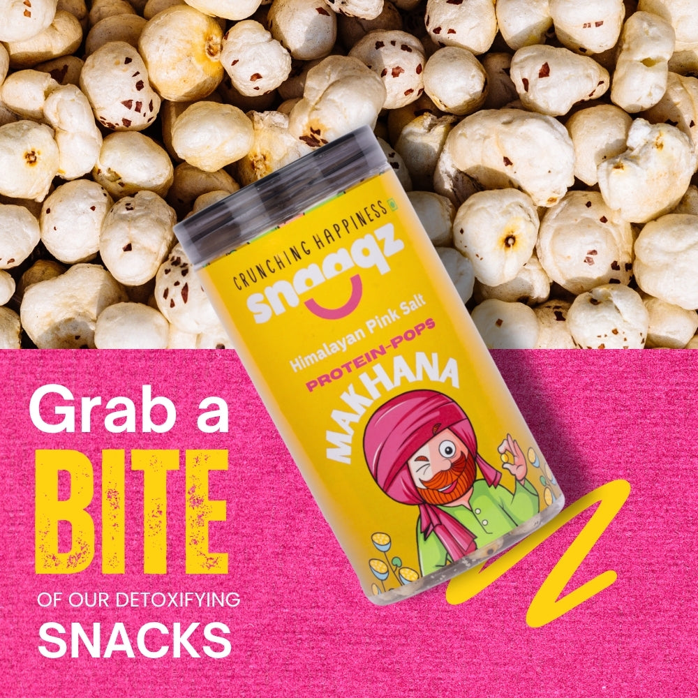 SNAAQZ Roasted Makhana Himalayan Pink Salt 70g Healthy Crunchy Snack Gluten Free Low Calorie