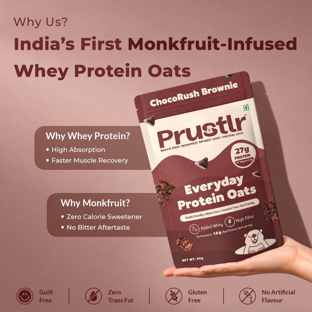 Everyday Protein Oats | ChocoRush Brownie | Pack of 8 x 60g