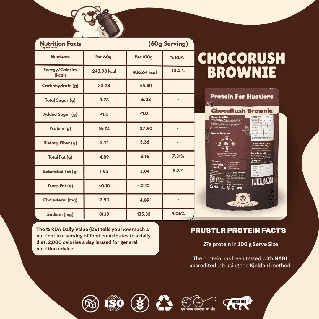 Everyday Protein Oats | ChocoRush Brownie | Pack of 5 x 60g