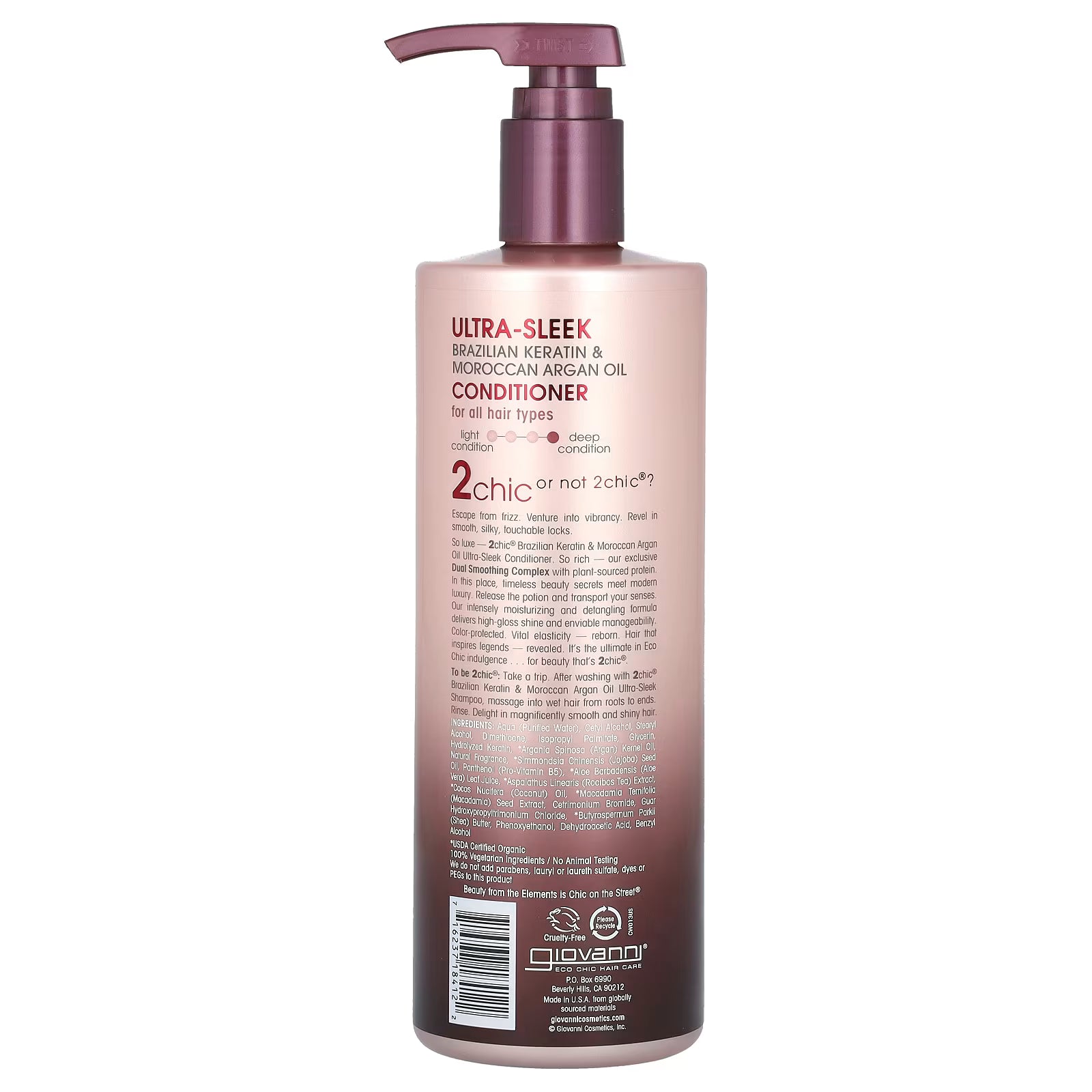 Giovanni 2chic Frizz Be Gone Shea Butter & Sweet Almond Oil Conditioner, Value Size, 24 Ounce