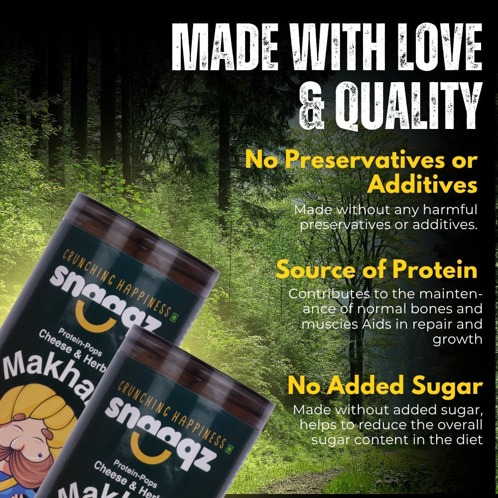 Crunchy SNAAQZ Roasted Makhana Cheese & Herbs 70g – High Protein Snack