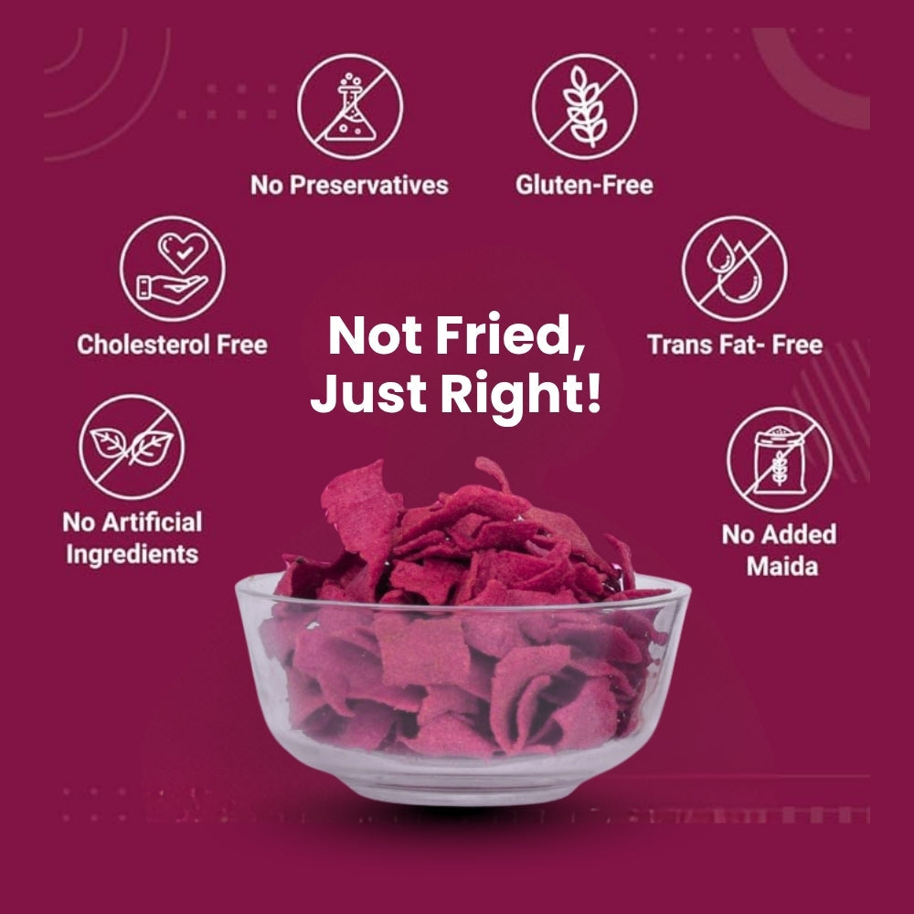 Buy SNAAQZ Beetroot Masala Chips Online – 150g Gluten Free Snack Pack