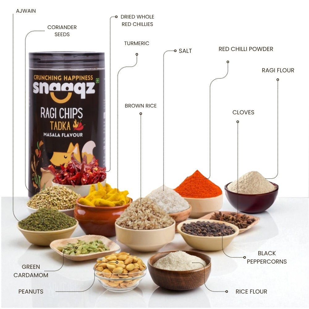 Crunchy SNAAQZ Masala Ragi Chips 150g – Perfect Healthy Anytime Snacking