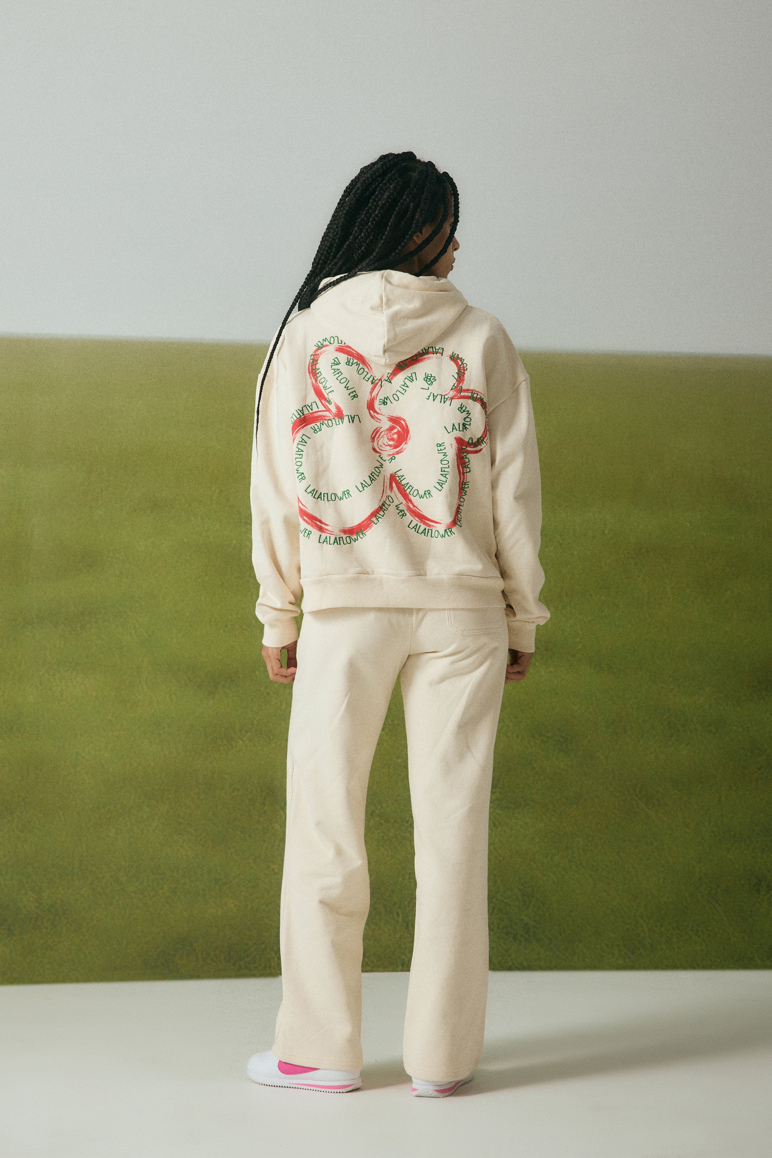 OFF-WHITE OVERSIZED HOODIE IN THE FLORAL SPIRAL PRINT