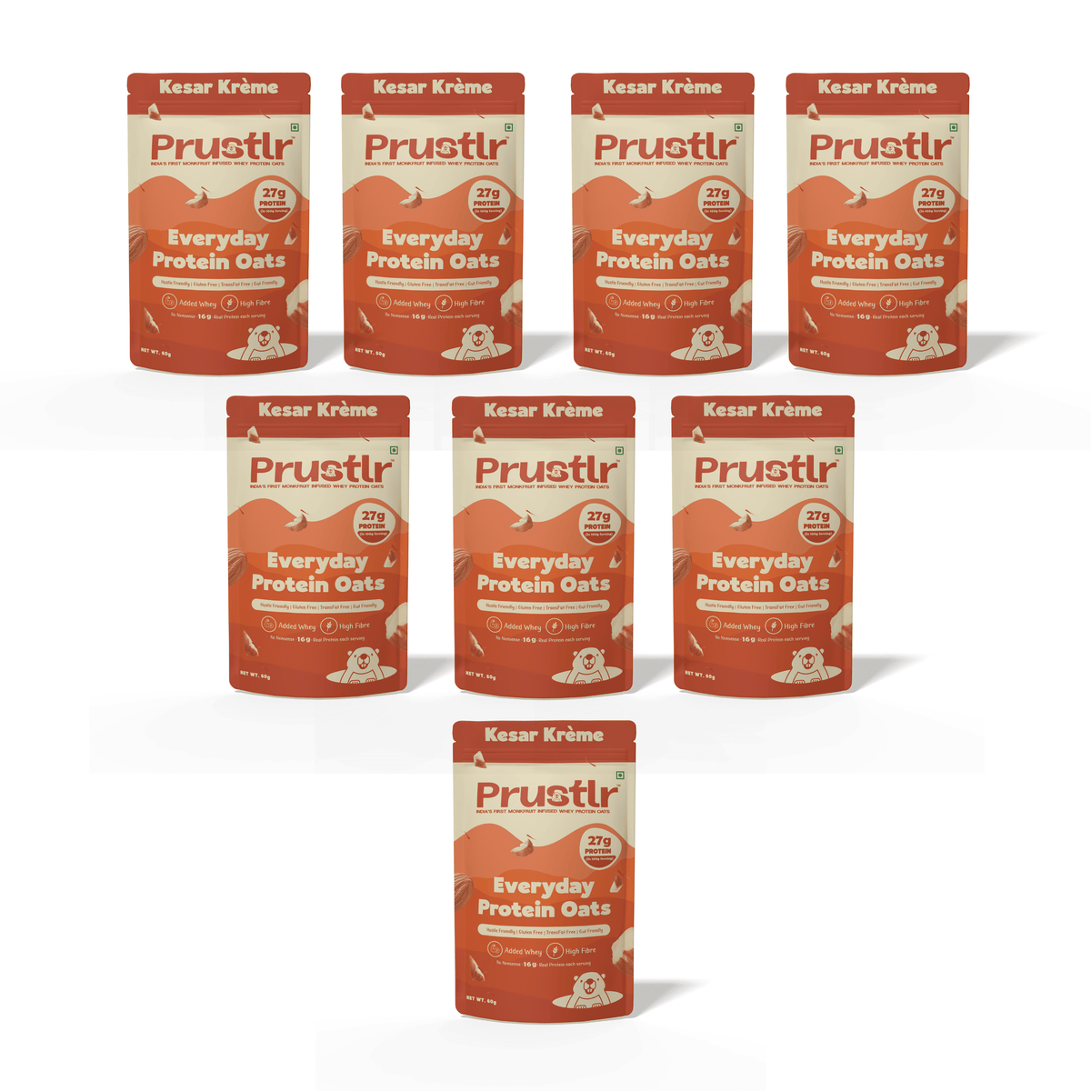 Everyday Protein Oats | Kesar Krème | Pack of 8 x 60g