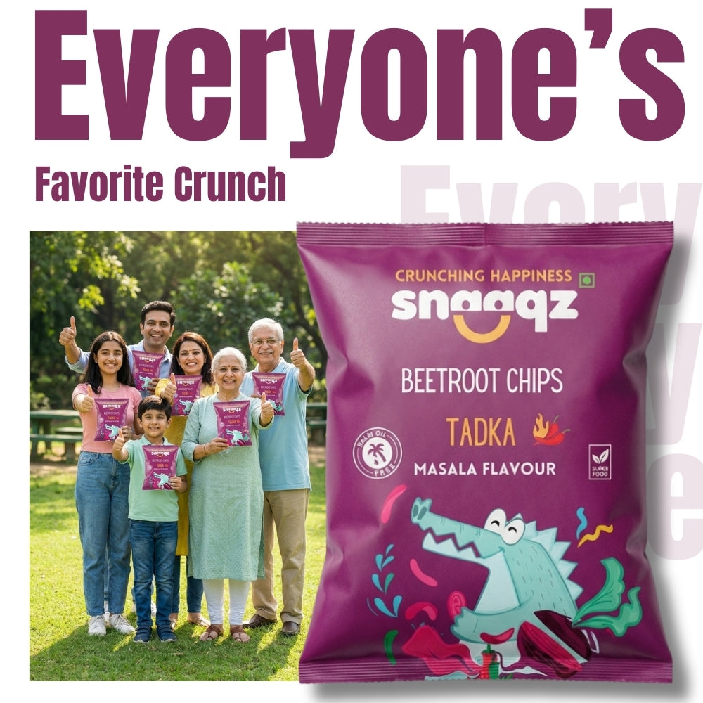 Beetroot Chips Pack of 2 – Masala | 2 x 70g | Snaaqz