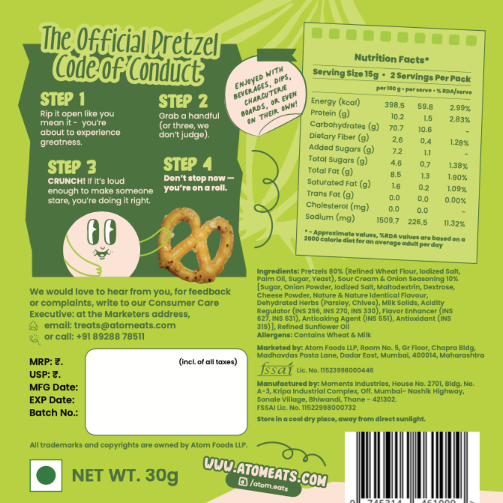 Cream N' Onion Pretzels