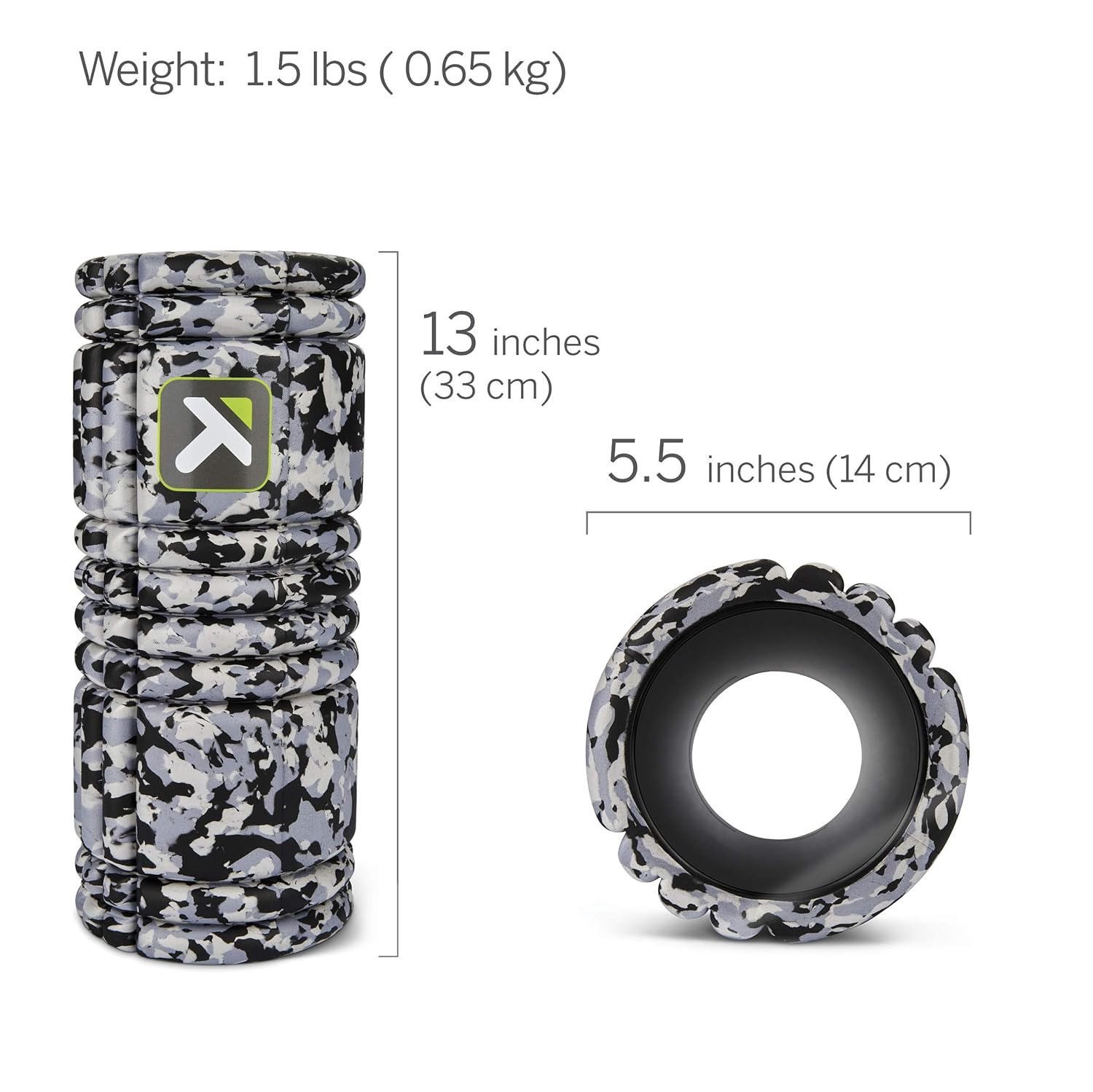 TriggerPoint GRID Foam Roller with Free Online Instructional Videos, Original (13-Inch), Grey Camo
