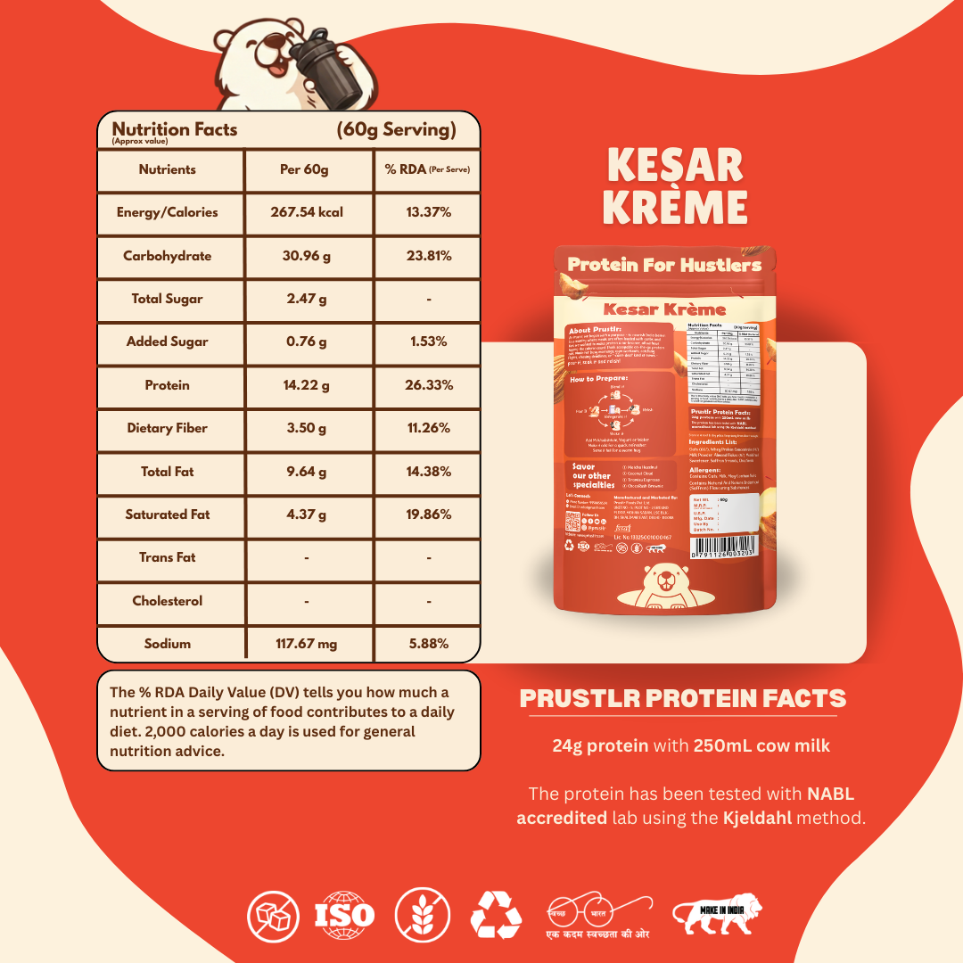 Everyday Protein Oats | Kesar Krème | Pack of 8 x 60g