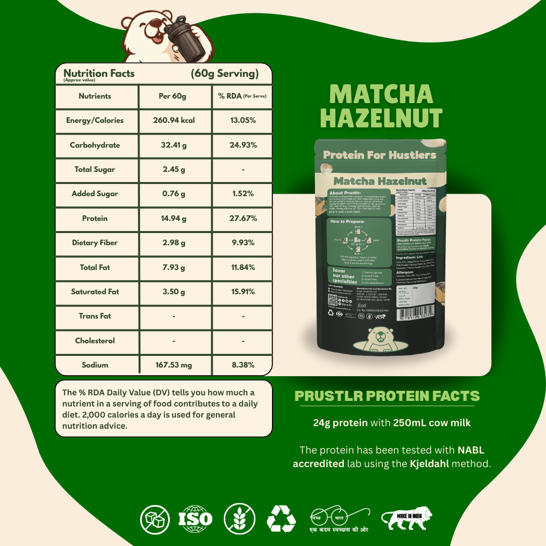 Everyday Protein Oats | Matcha Hazelnut | Pack of 8 x 60g