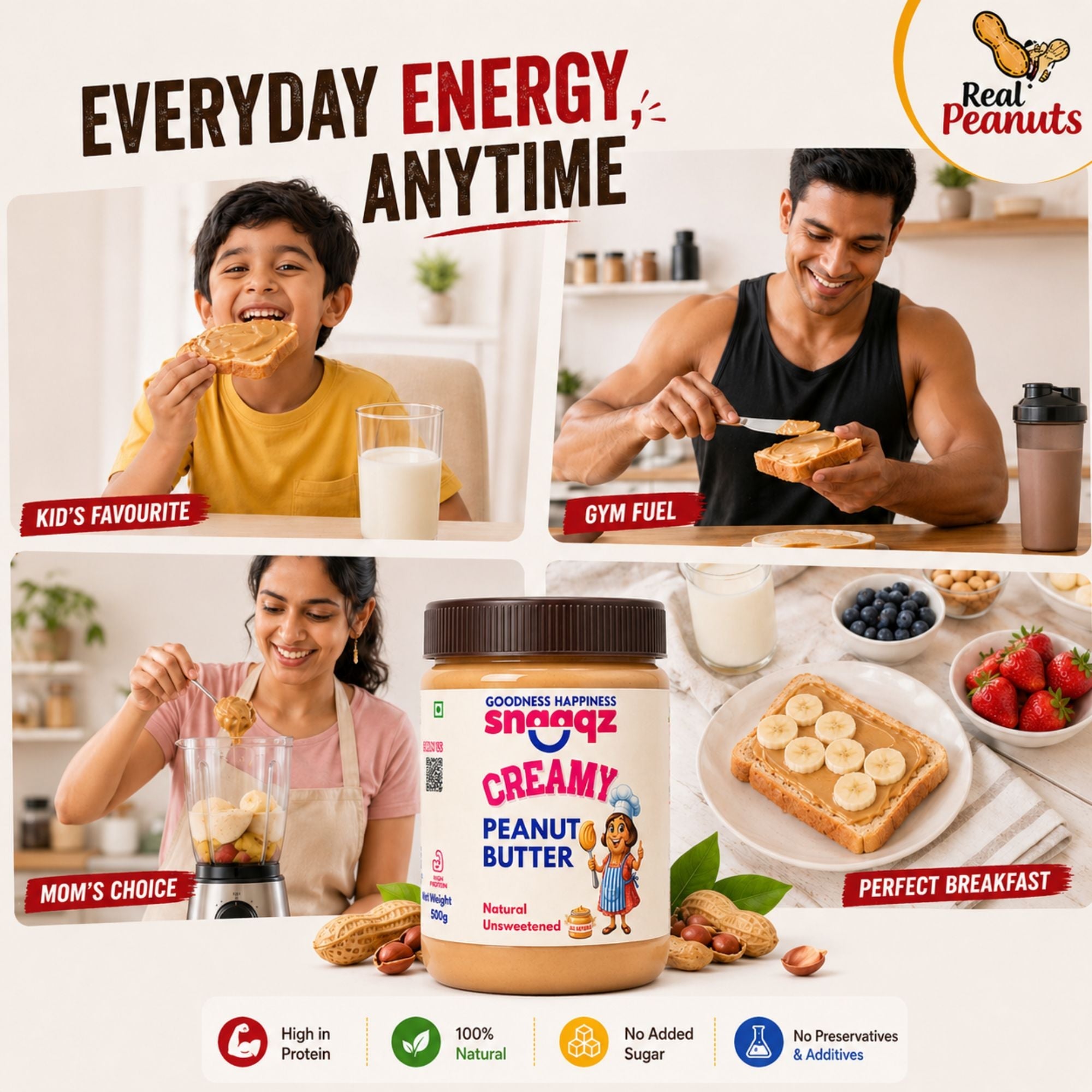 Natural Creamy Peanut Butter 500gm
