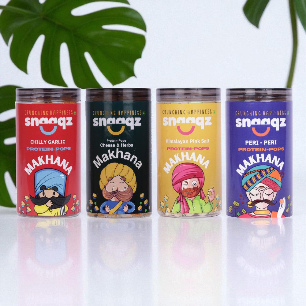 Crunchy SNAAQZ Peri Peri Roasted Makhana 70g – High Protein Snack