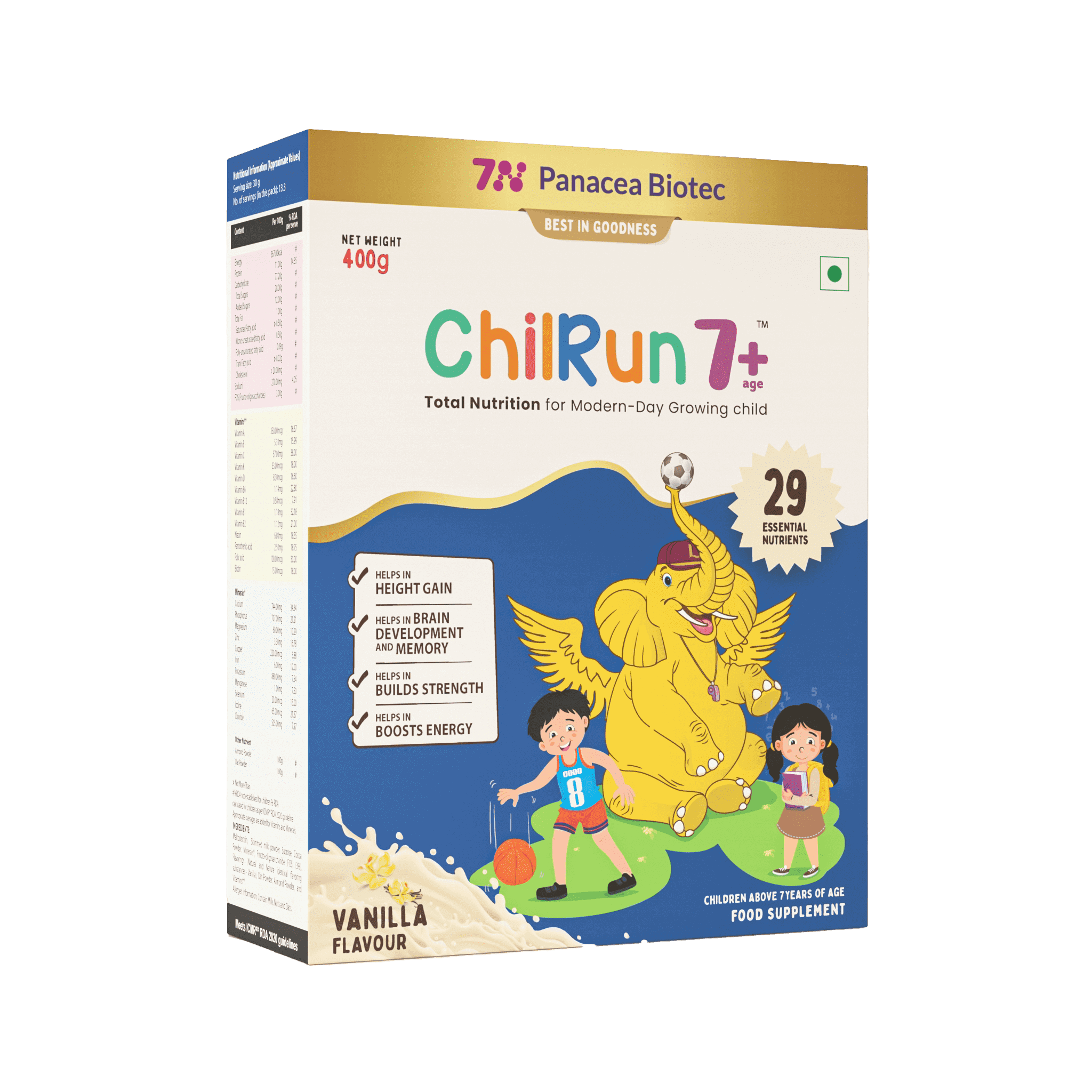 ChilRun 7+, Vanilla, 400g, Carton