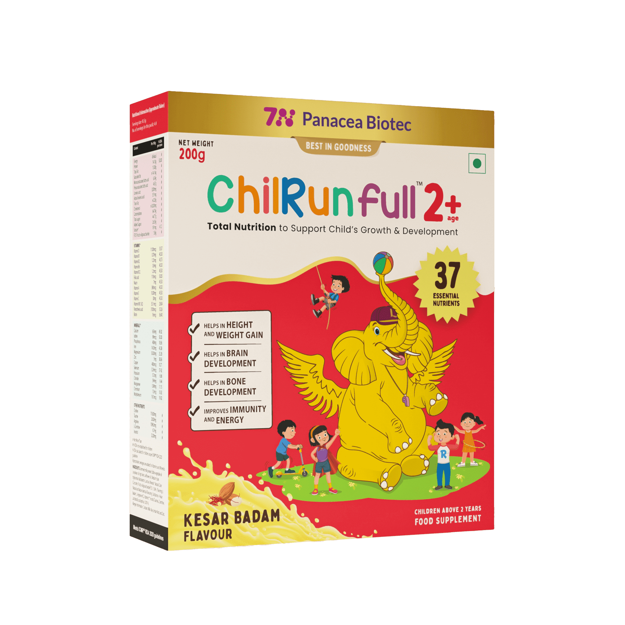 ChilRun Full 2+, Kesar Badam, 200g, Carton