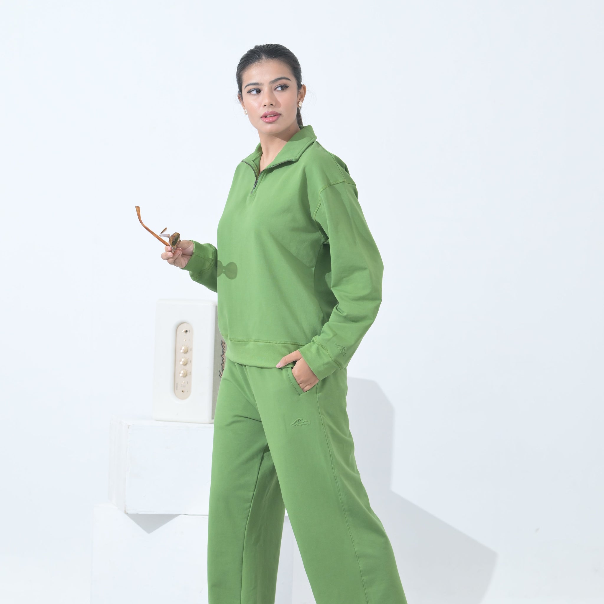 100% Supima Cotton Winter Tide Coord Set  (Parrot Green)