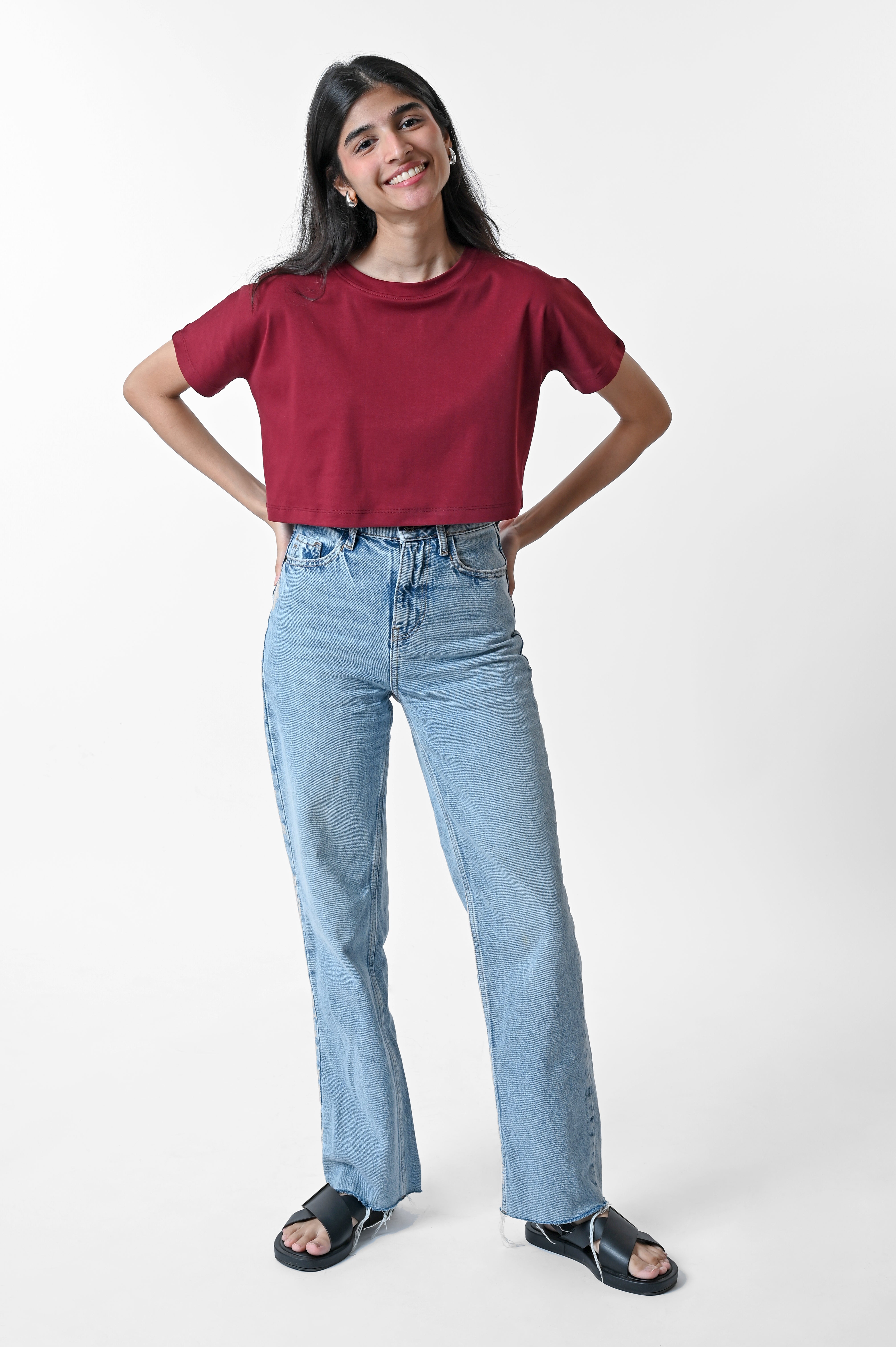 Comfort Crop Tee Navy Blue