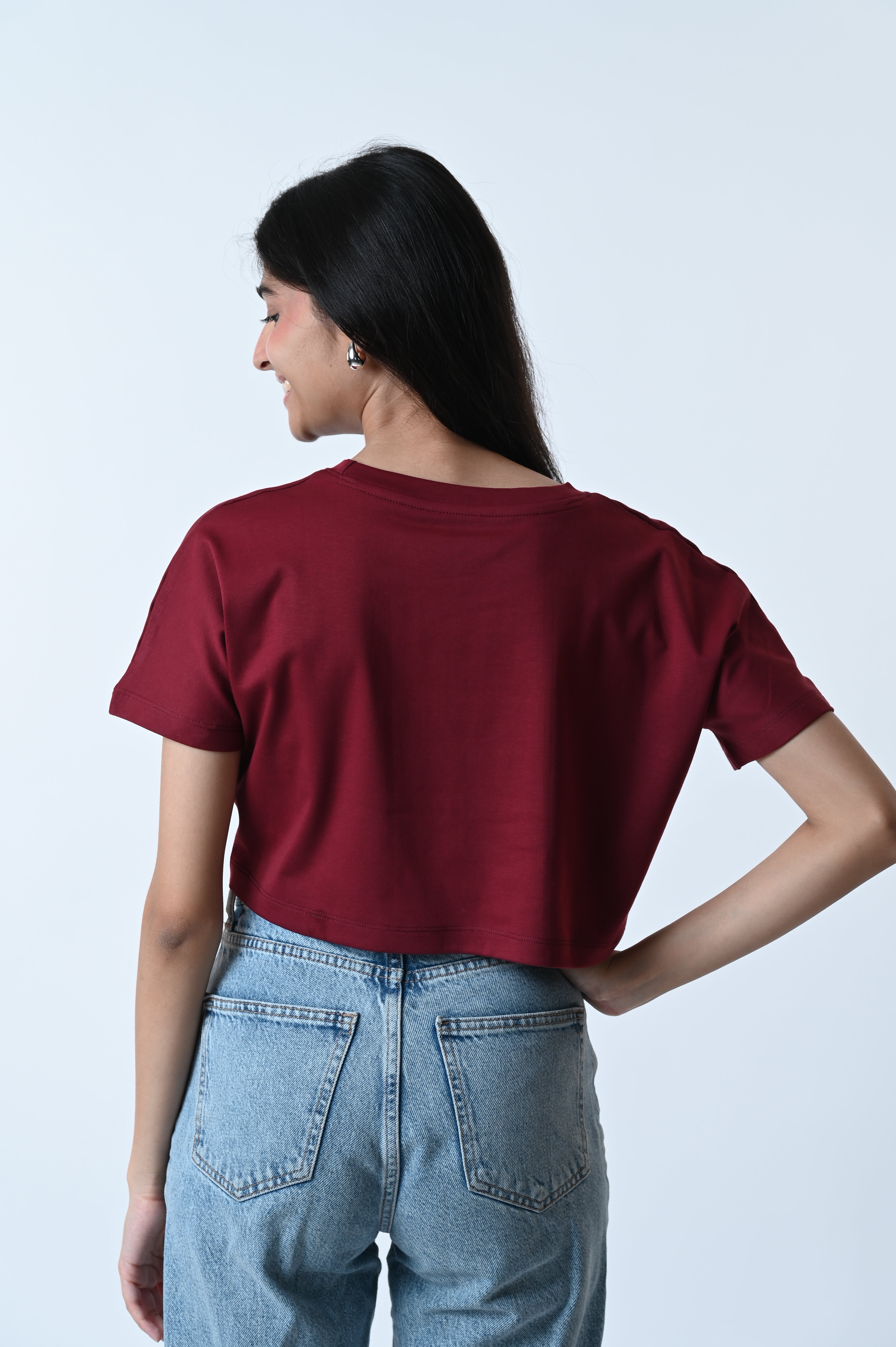 Comfort Crop Tee Navy Blue