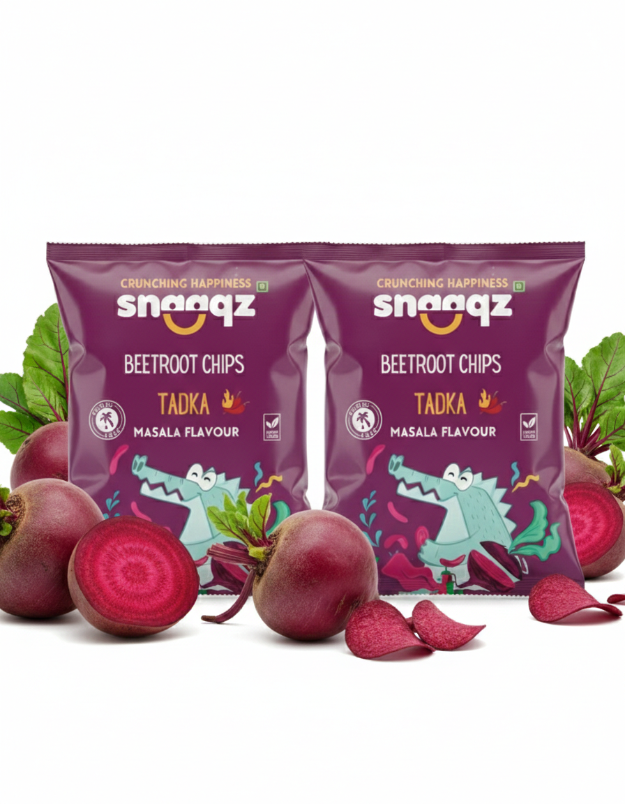 Beetroot Chips Pack of 2 – Masala | 2 x 70g | Snaaqz