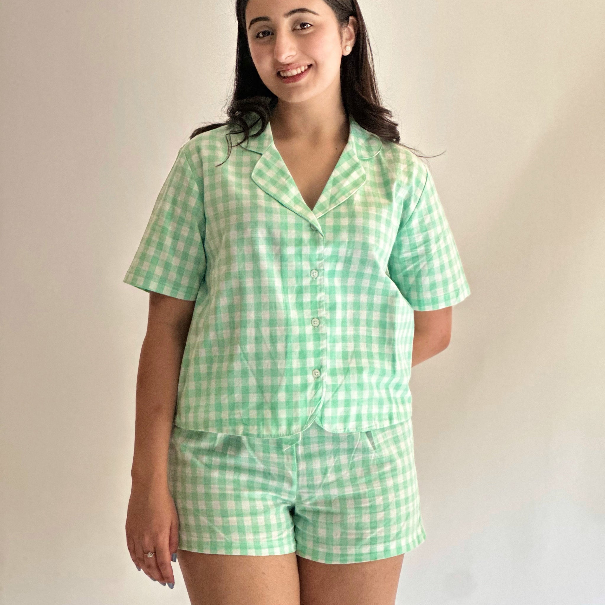 Bella Shorts Sleep Set Neon Green Set