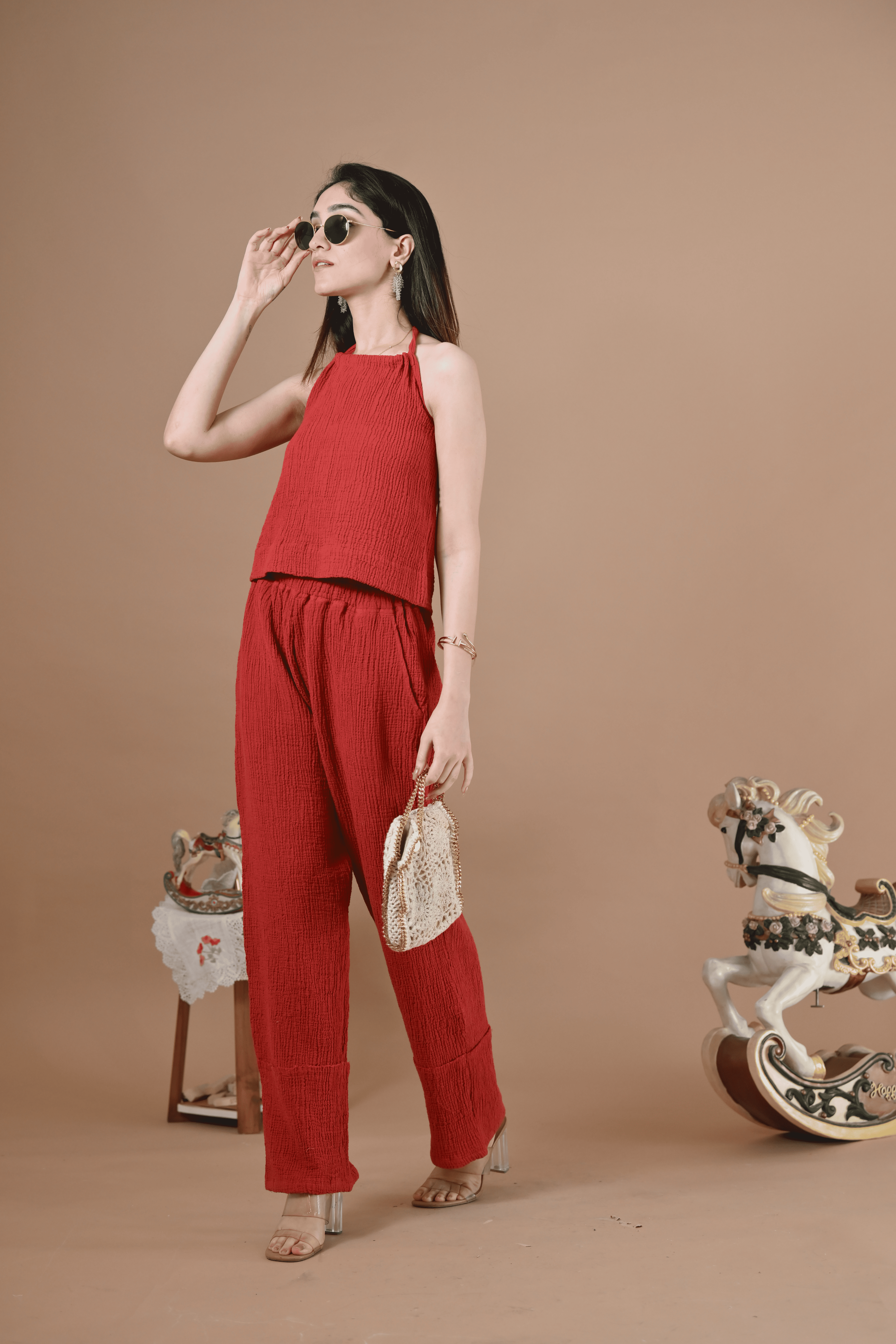 Mykonos Coord Set (Red Plum )