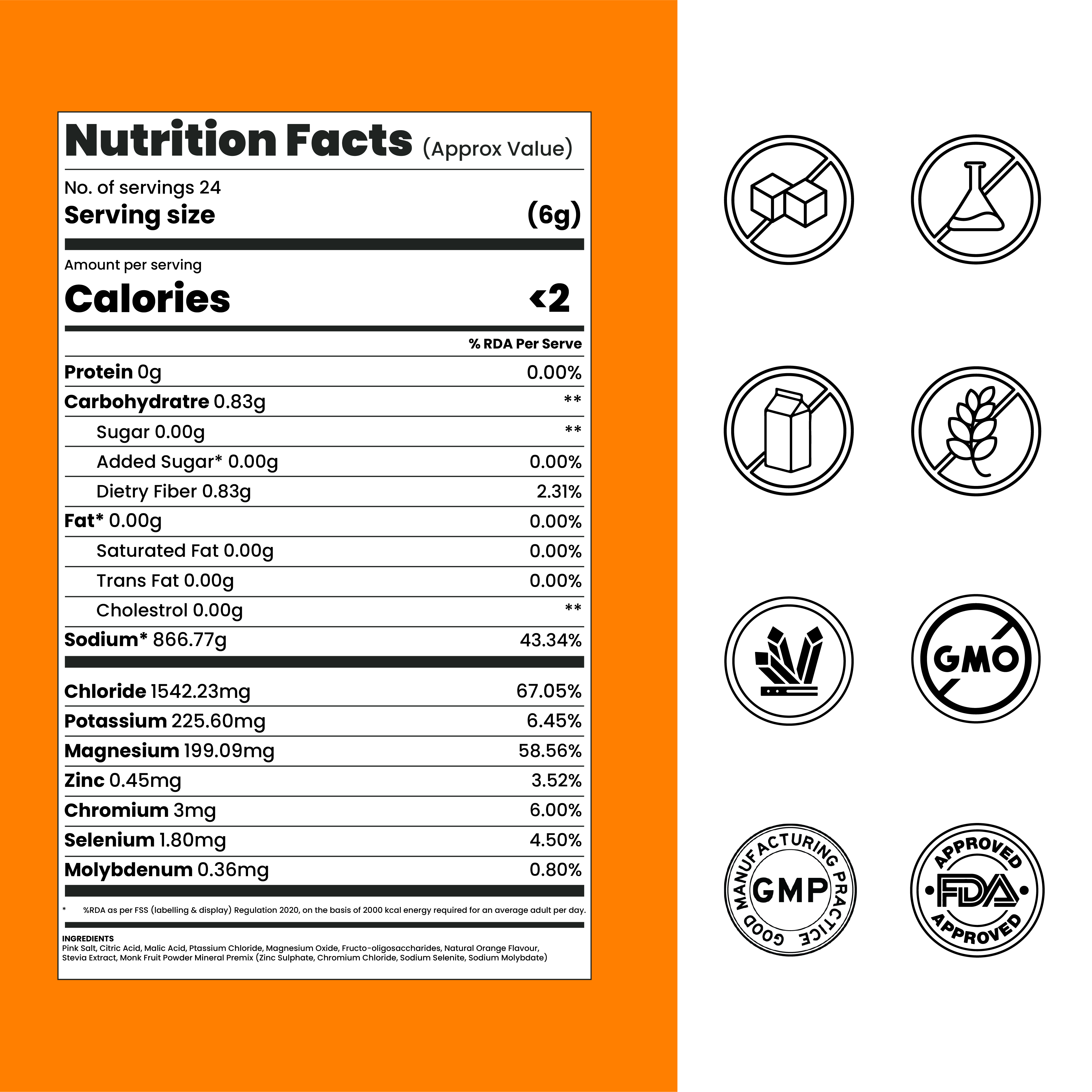 Citrus Orange- Pack of 24