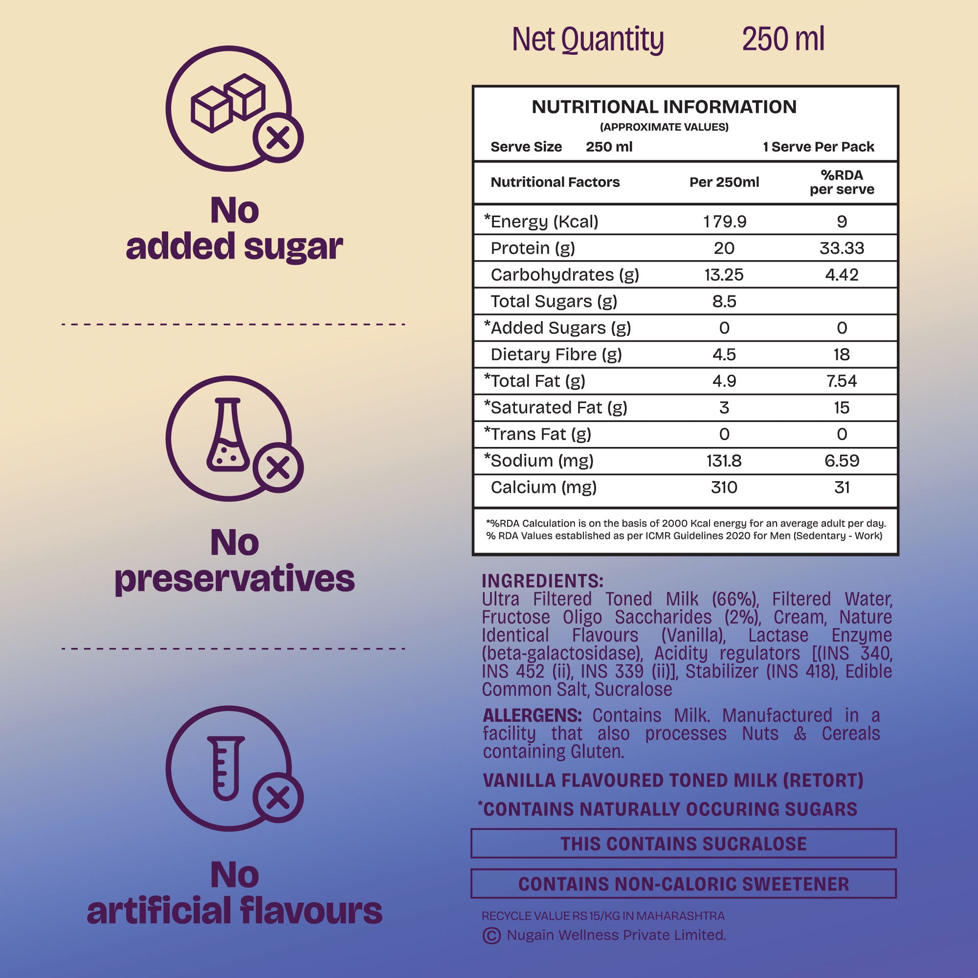 20g Protein Shake - 3 Flavors Variety Pack