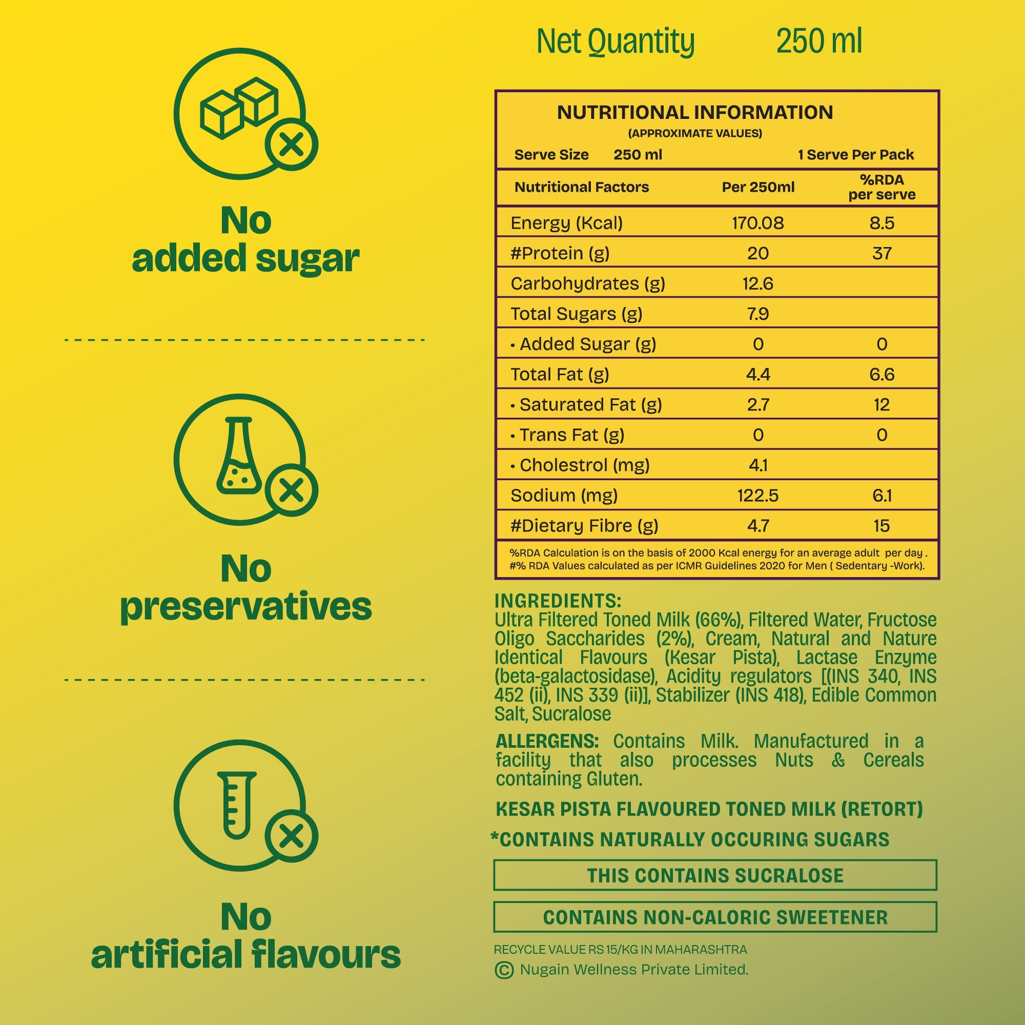 20g Protein Shake - Kesar Pista