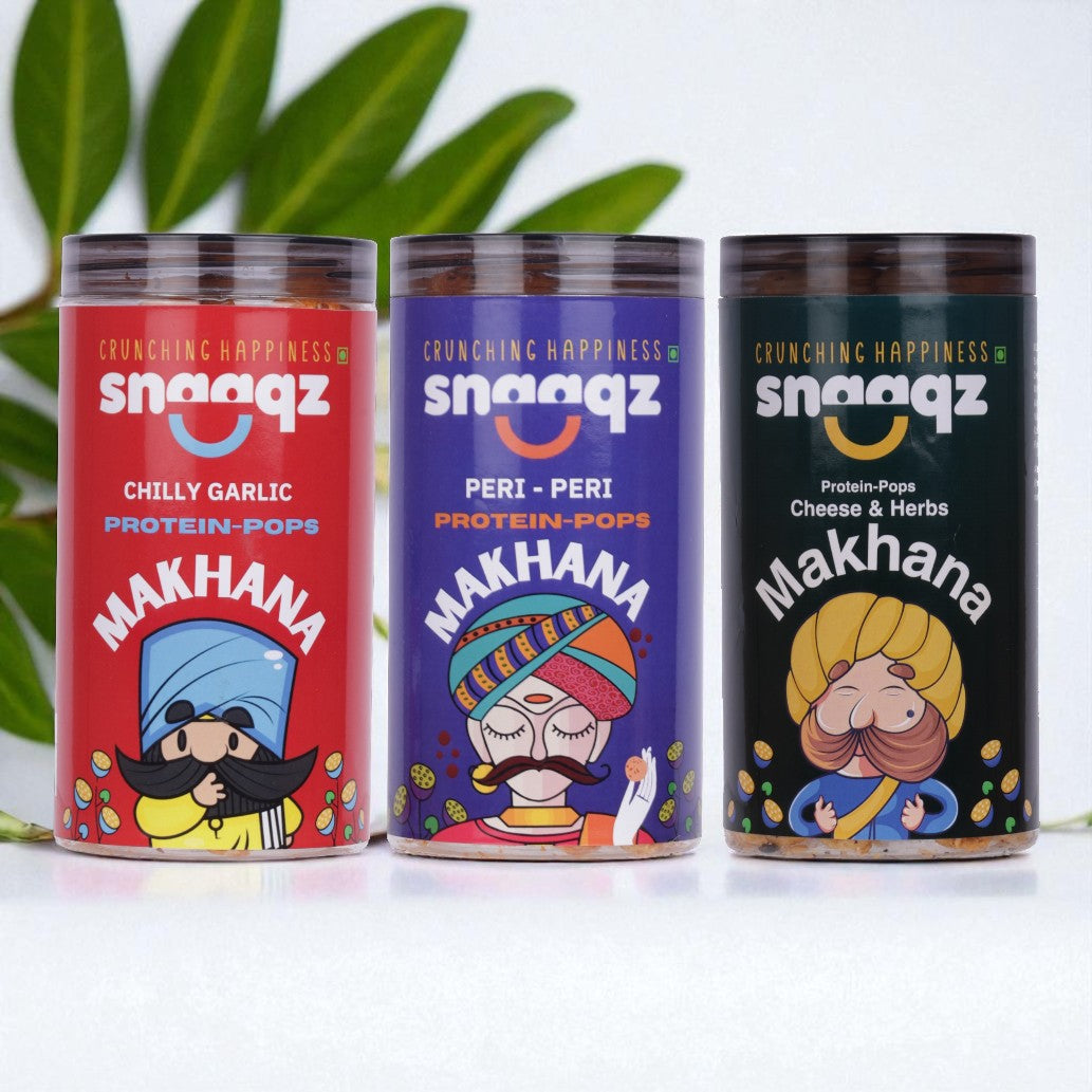 Crunchy SNAAQZ Peri Peri Roasted Makhana 70g – High Protein Snack