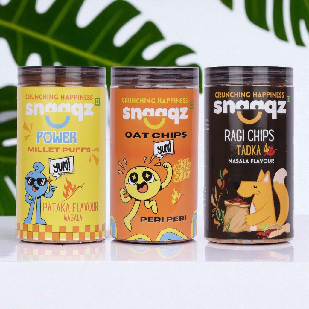 Crunchy SNAAQZ Masala Ragi Chips 150g – Perfect Healthy Anytime Snacking