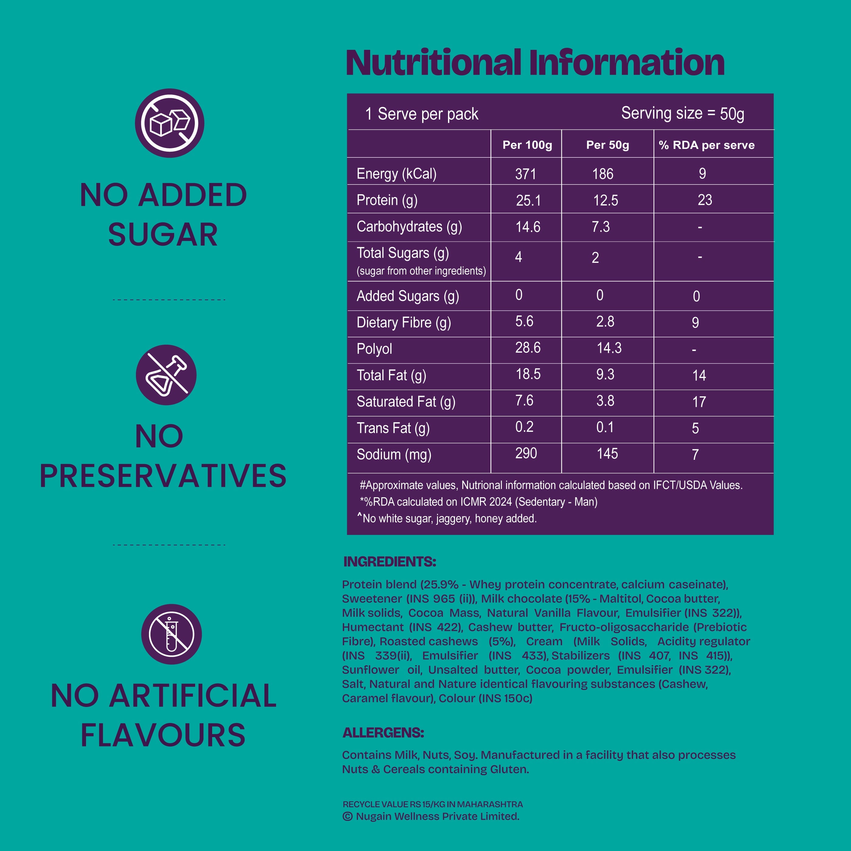 Protein Chocolate Bar - Cashew Caramel