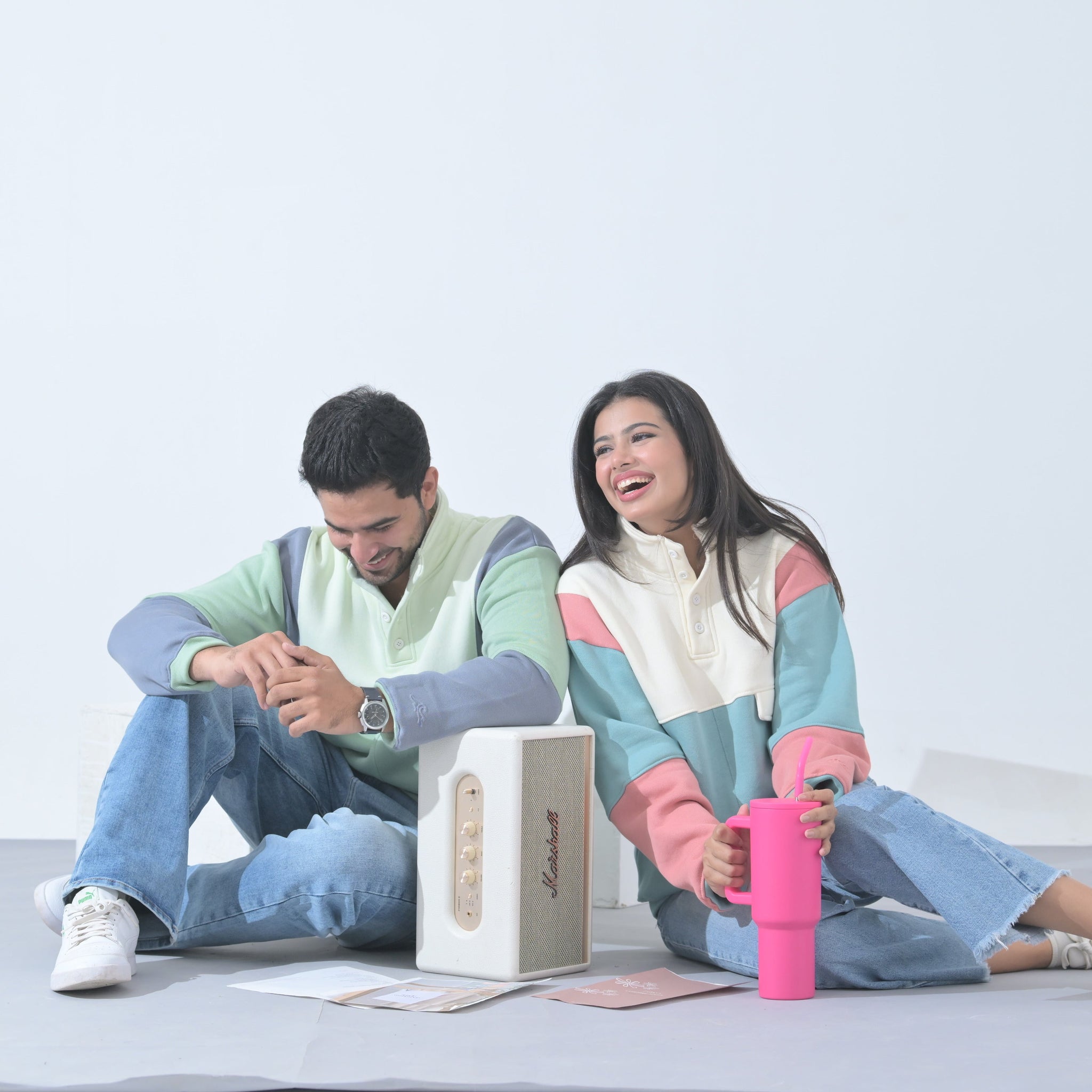 100% Supima Cotton Back to school Pullover (Dusty Pink, Light Blue, Creme) (Unisex)