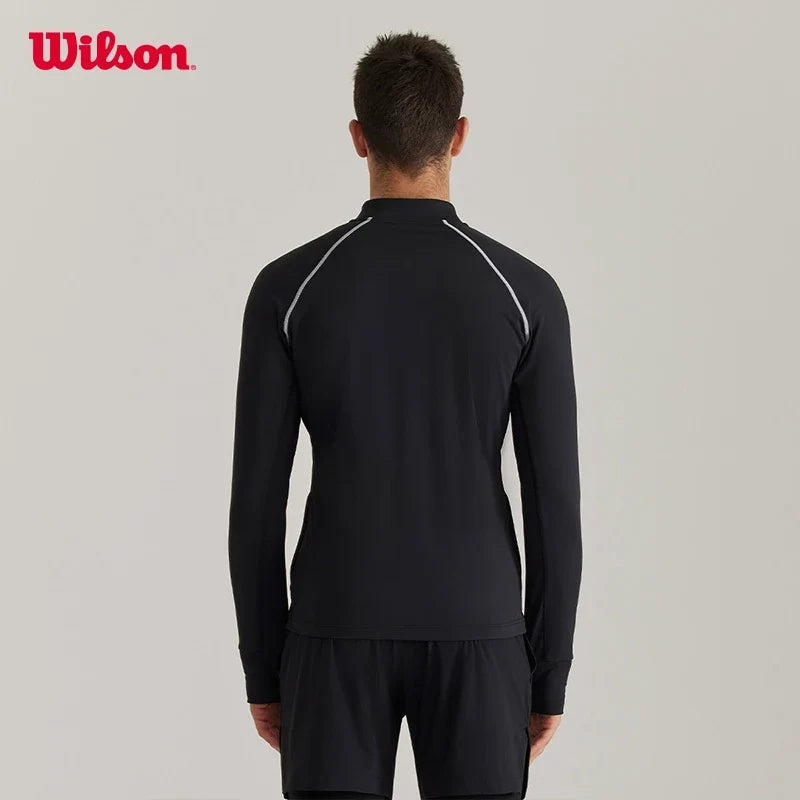 Wilson Men Zip Up Knit Jacket Full Zip Sports Training Outerwear