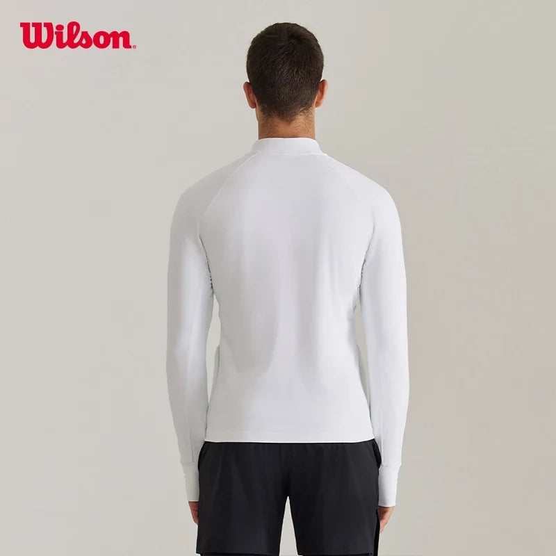 Wilson Men Zip Up Knit Jacket Full Zip Sports Training Outerwear