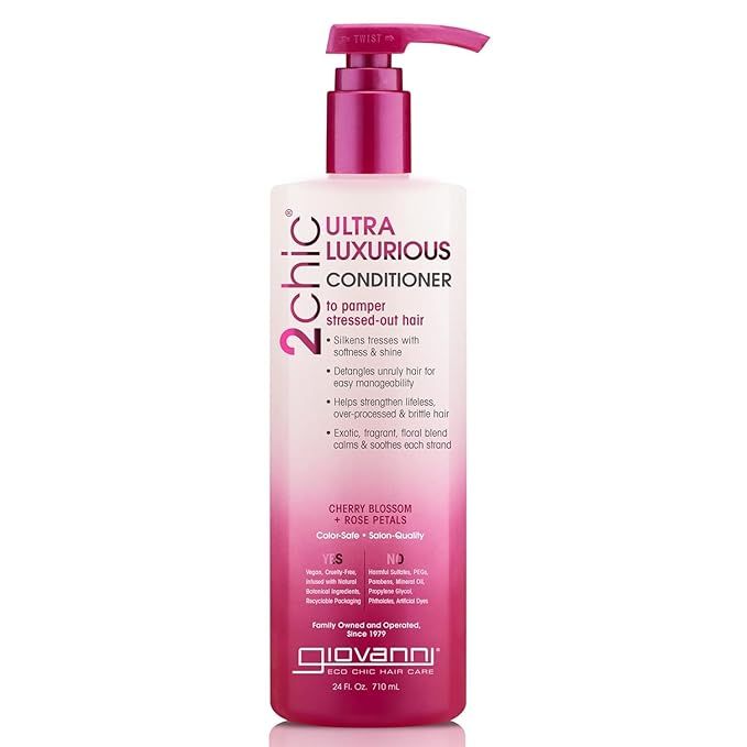 Giovanni 2chic Ultra-Luxurious conditioner with Cherry Blossom & Rose Petals Value Size, 24 Fluid Ounce
