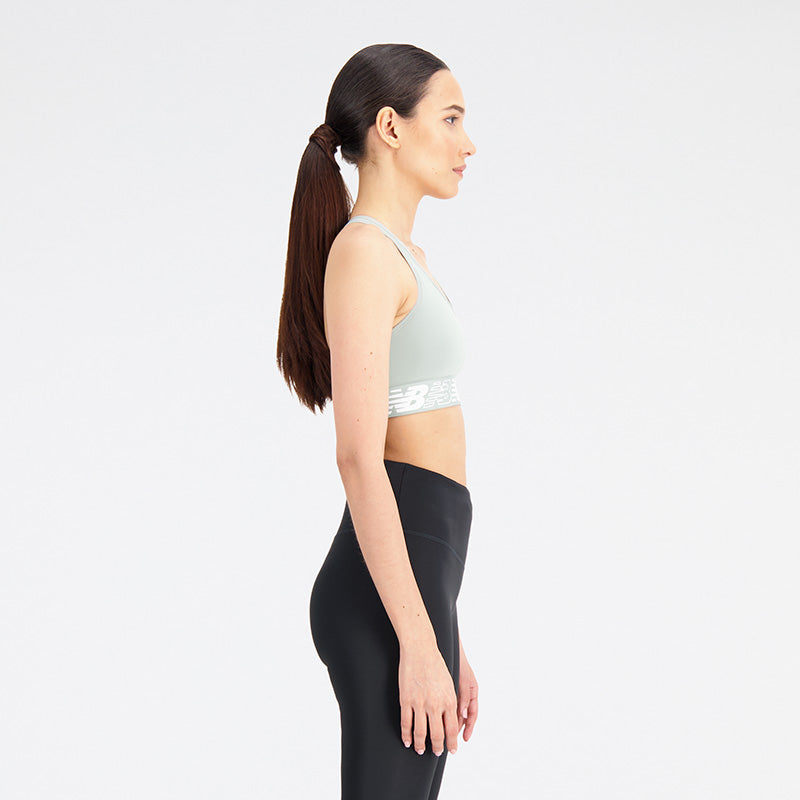 New Balance Grey Woman's Sports Bra-WB11034