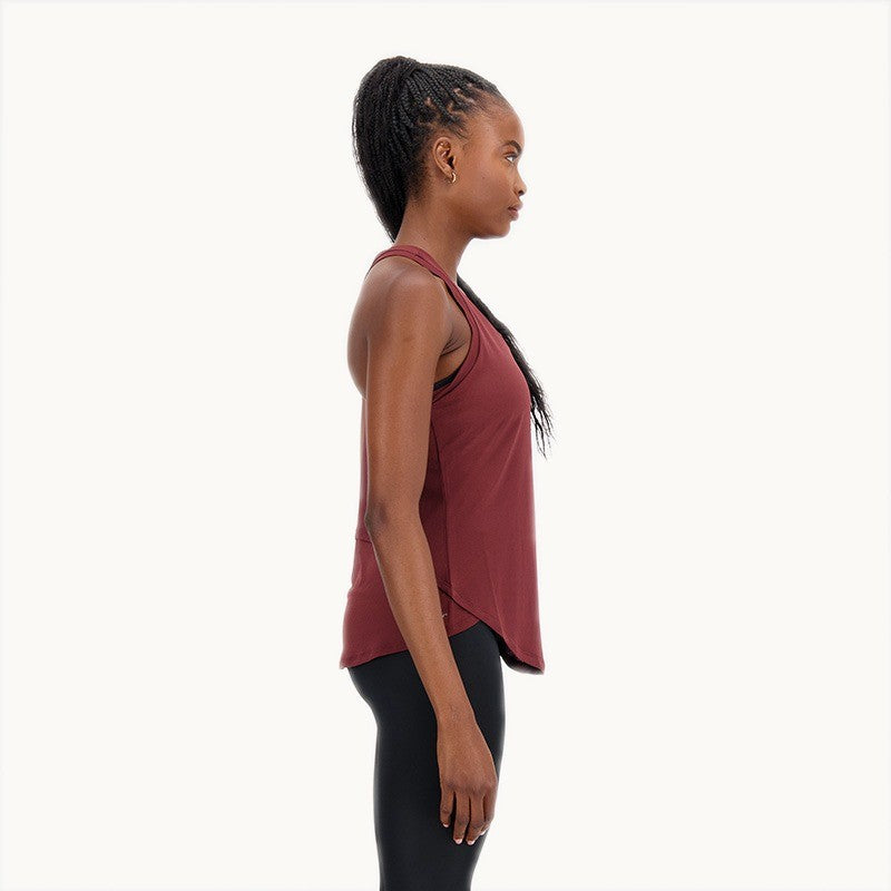 New Balance Burgundy Woman's Top-WT23220