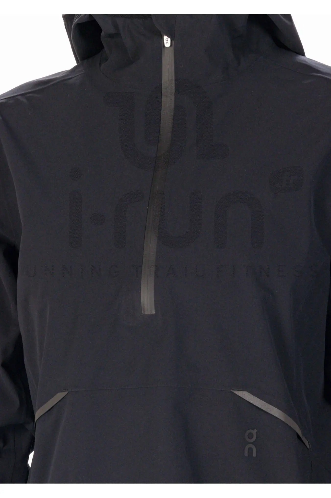 ON Women Black Polyester Blend Hoodie Anorak