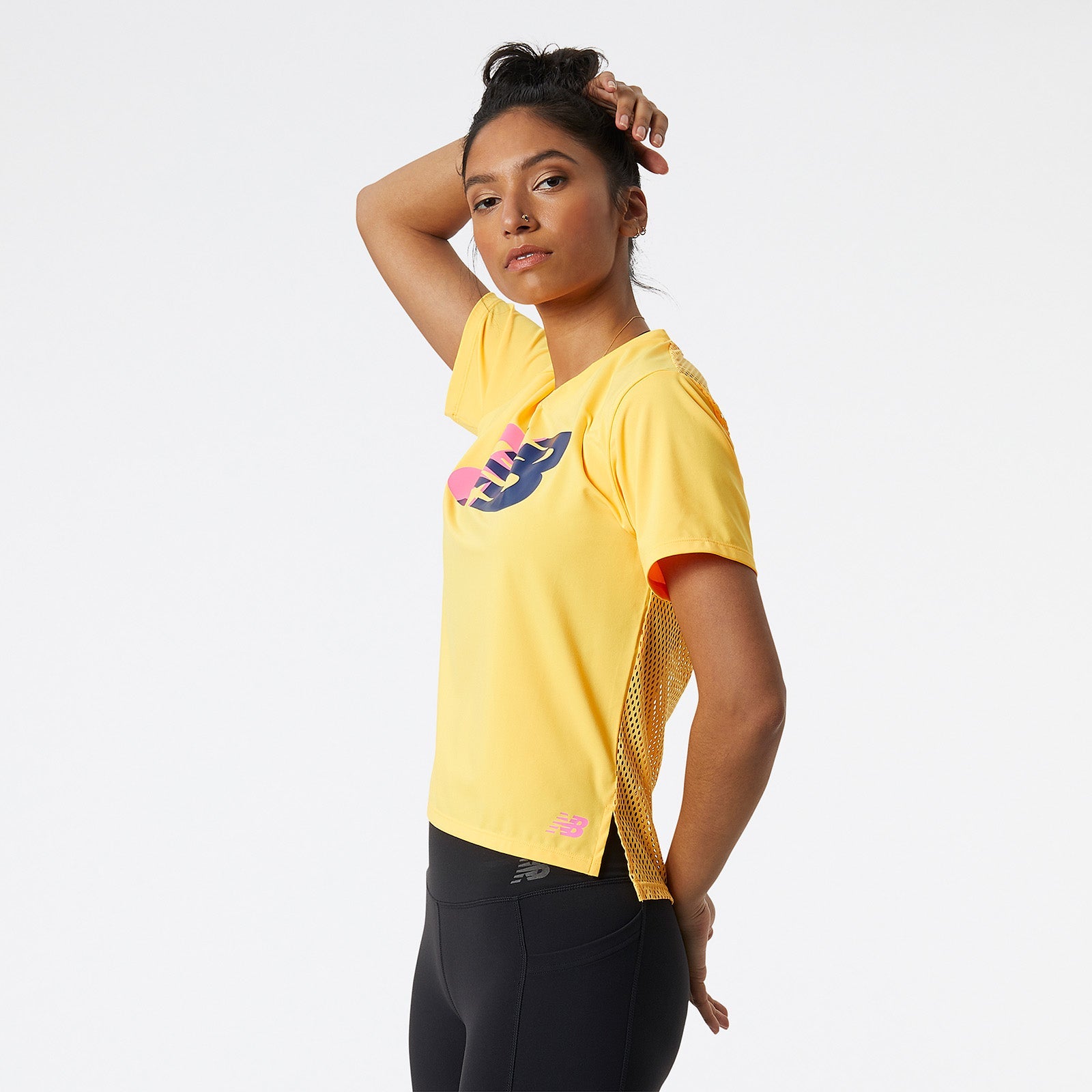 New Balance Yellow Woman's Tshirt-WT21174